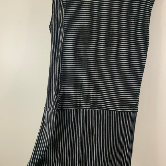 Derek Lam Design Nation Stretch Short Stripe Drop Waist Dress Large L Linen - Picture 10 of 13